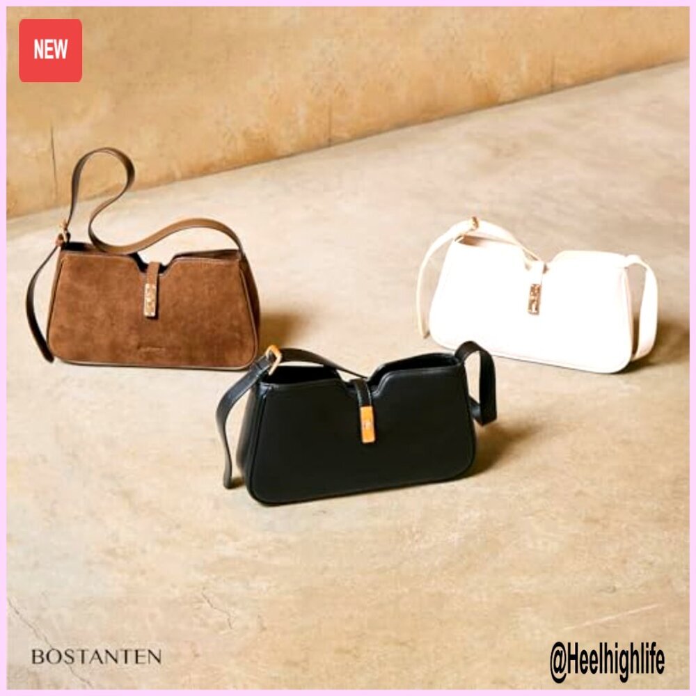 Vegan Leather Hobo Shoulder Bag Minimalist Structured Adjustable Strap Elegant - Picture 3 of 7